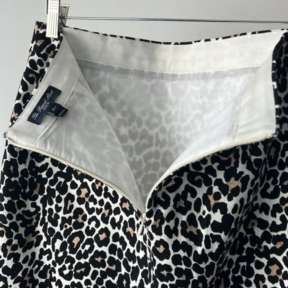 J. Crew cotton pencil mini Skirt leopard 6 P